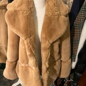 Women's Tan Faux Fur Jacket